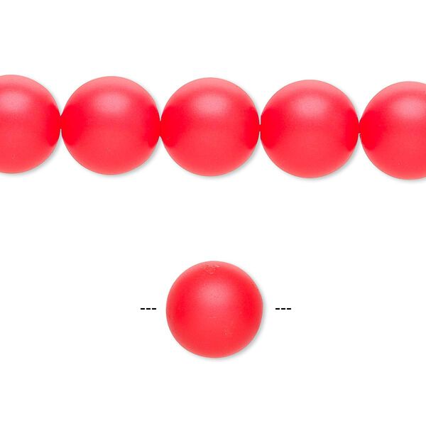 Pearl 25pk neon red, Crystal Passions® 10mm round 5810 image number 0