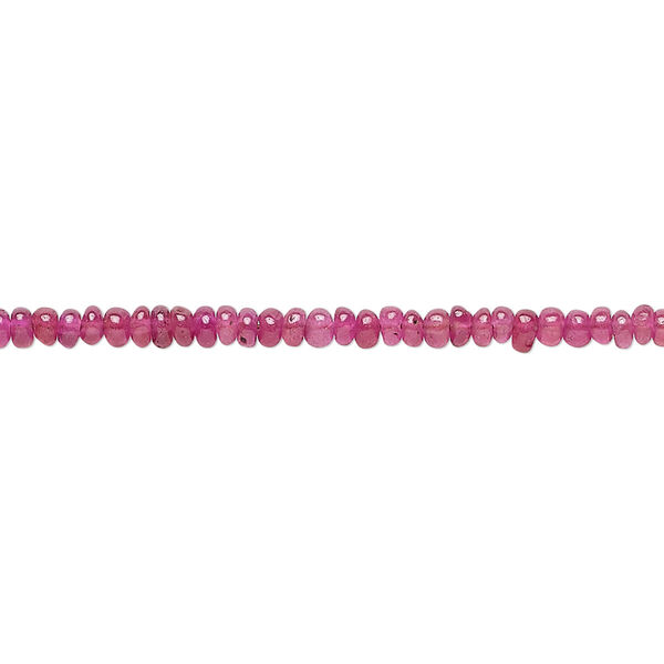 Ruby 1pkg1, hand-cut rondelle bead B- grade, 12 inch graduated 2x1mm-3x2mm image number 0