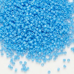 Seed bead, Delica®, glass, pkg/250g, #11 round, opaque dark turquoise (DB-0659).