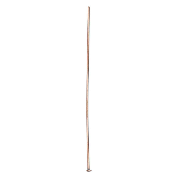 Head pin, antique copper-plated brass, 2-1/2 inches, 21 gauge. Sold per pkg of 100. image number 0