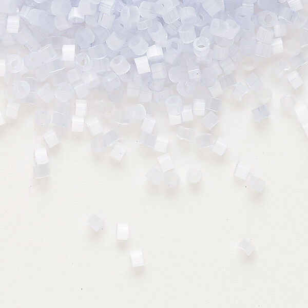 Seed bead, Delica®, glass, pkg/7.5g, #11 round, opaque silk glass enamel pale violet (DB-0832). image number 0