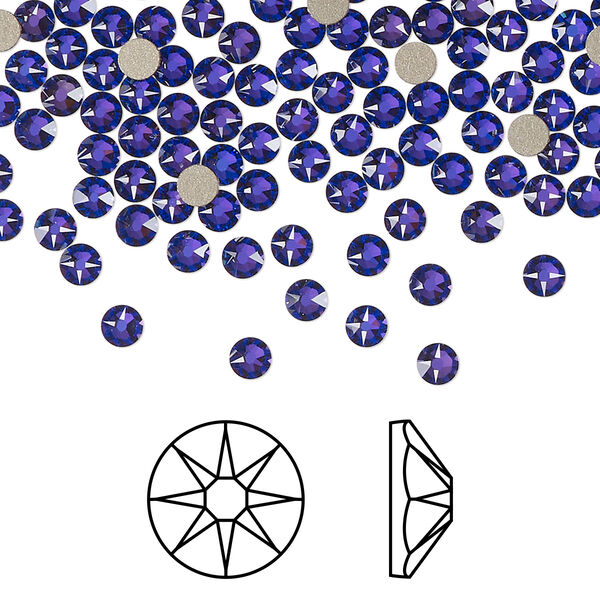 Flat back 1440pk crystal heliotrope foil back, Swarovski® 3-3.2mm rose round SS12 2088 image number 0