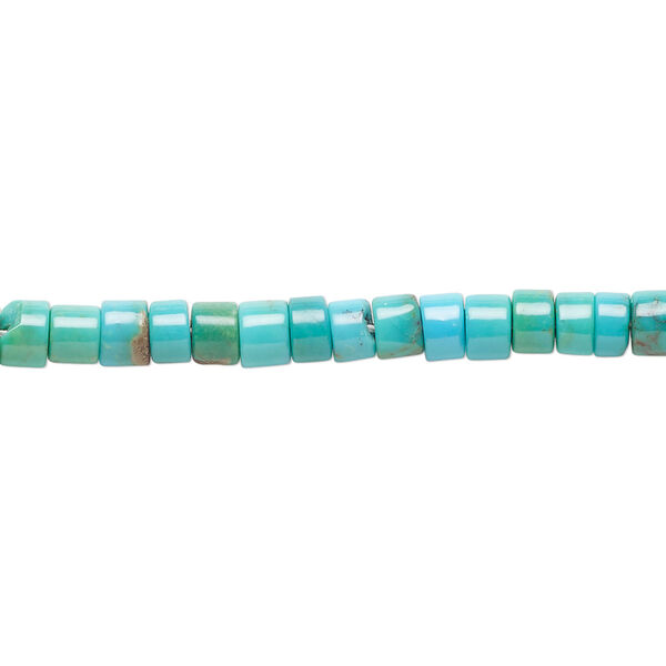 Bead, sleeping beauty turquoise (natural), 4.5 x 2-4.5 x 3mm heishi, C+ grade, Mohs hardness 5-6. Sold per 15-1/2" to 16" strand. image number 0