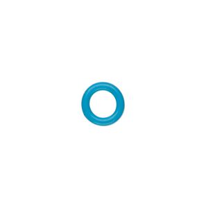 Component, Oh! Ring™, silicone, light blue, 10mm round with 6mm hole. Sold per pkg of 300.