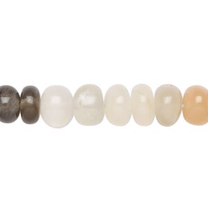 Multi-moonstone 1pkg1, hand-cut rondelle bead natural 15.5-16 inch graduated 8x5mm-9x6mm