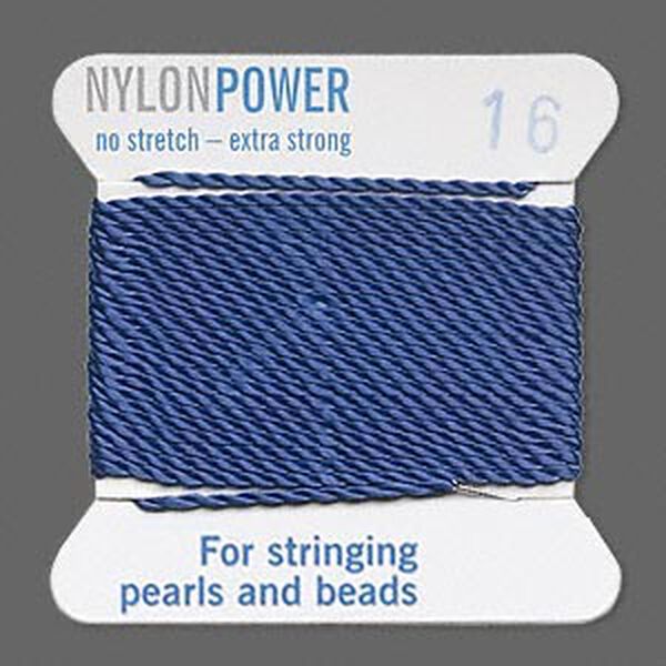 Thread, Griffin, nylon, blue, size #16. Sold per 2-meter card (approximately 78 inches). image number 0