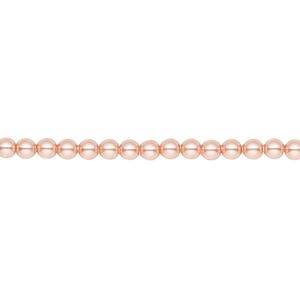 Pearl 100pk rose peach, Crystal Passions® 3mm round 5810
