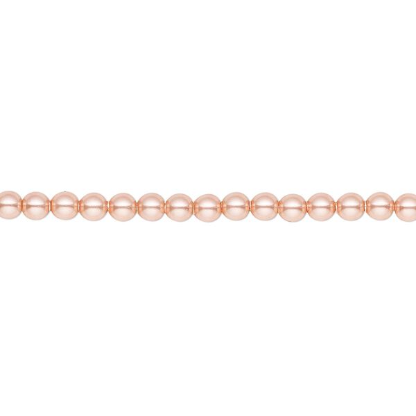 Pearl 100pk rose peach, Crystal Passions® 3mm round 5810 image number 0