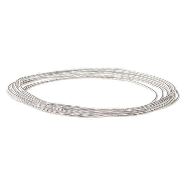 Wire thread, hand-spun tin and sterling silver, 0.9mm round. Sold per 5-foot section. image number 0