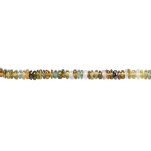 Multi-tourmaline 1pkg1, hand-cut rondelle bead natural 12 inch 2x1mm-3x2mm