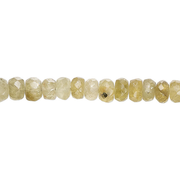 Bead, grossularite garnet (natural), 5x2mm-6x4mm hand-cut tumbled faceted rondelle, B grade, Mohs hardness 6-1/2 to 7. Sold per 14-inch strand, approximately 100 beads. image number 0