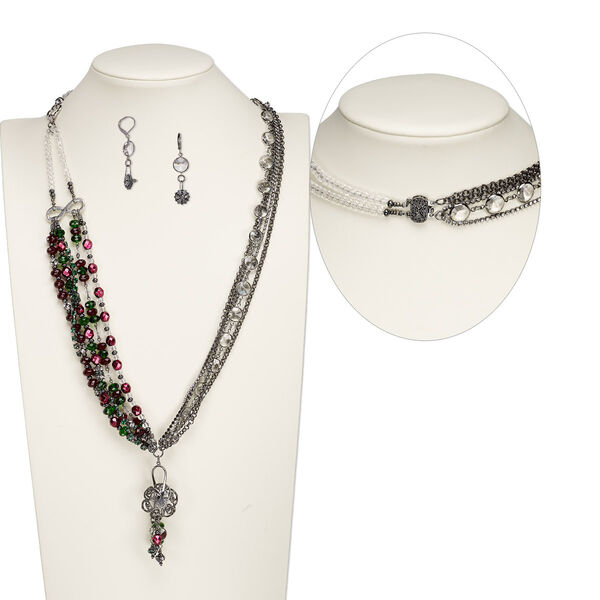 Necklace and earring set, One of a Kind Jewelry, 32 inches. Only one available. image number 0