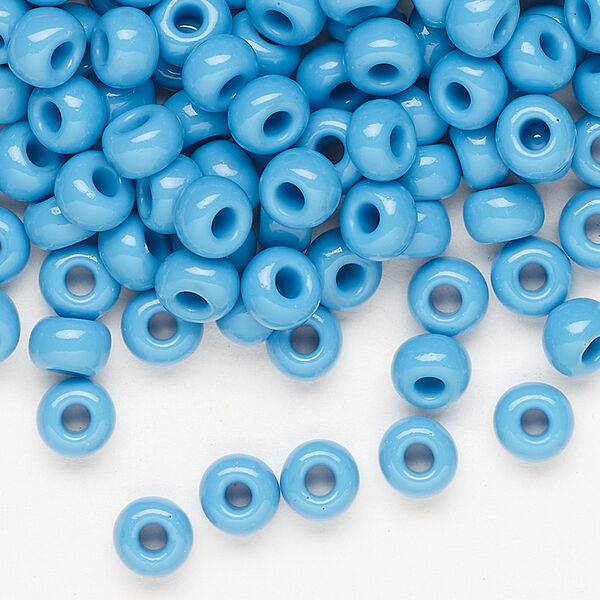 Seed bead, Preciosa Ornela, glass, opaque turquoise, #2 rocaille. Sold per 500-gram pkg. image number 0