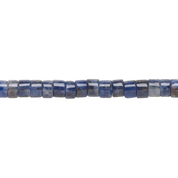 Bead, sodalite (natural), 4x2mm heishi, B grade, Mohs hardness 5 to 6. Sold per 15-1/2" to 16" strand. image number 0