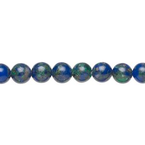 Azurite-malachite / resin 1pkg1, round bead 15.5-16 inch 6mm