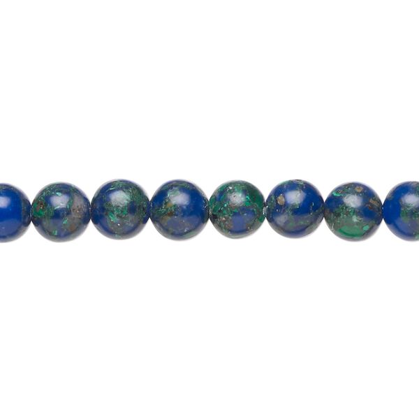 Azurite-malachite / resin 1pkg1, round bead 15.5-16 inch 6mm image number 0