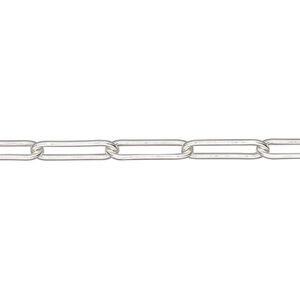 Chain 1pkg1 sterling silver paperclip, 3.8mm, 5 foot unfinished