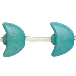 Bead, "turquoise" (resin) (imitation), teal green, 21x14mm-22x14mm ingot. Sold per pkg of 13.