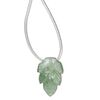 Green aventurine 1pkg1, hand-cut top-drilled carved leaf bead natural 18x12mm image number 0