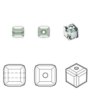 Bead 48pk erinite, Crystal Passions® 6mm cube 5601