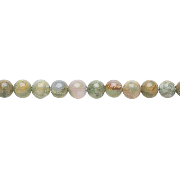 Bead, rhyolite (natural), 4mm round, B grade, Mohs hardness 6-1/2 to 7. Sold per 15-1/2" to 16" strand. image number 0