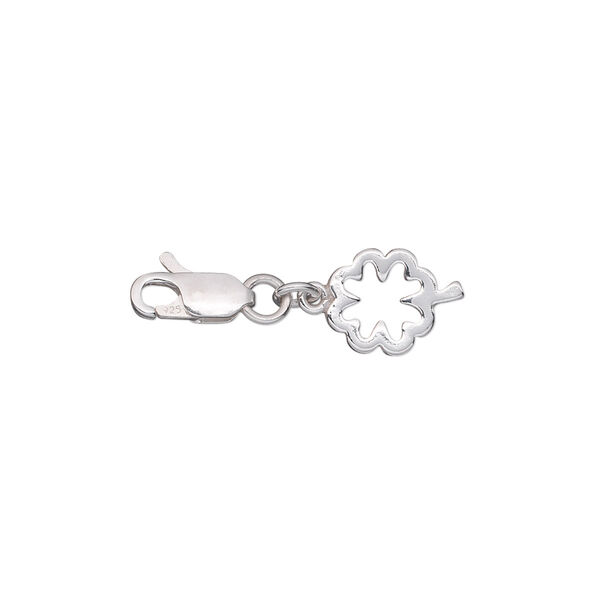 Clasp, lobster claw, sterling silver, 9x5mm smooth with 10x8mm flower. Sold individually. image number 0