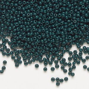 Seed bead, Preciosa Ornela Czech glass, pkg/500g, #11 rocaille, opaque emerald green, (53270).