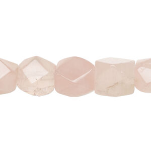 Rose quartz 1pkg1, faceted nugget bead natural, 15 inch small