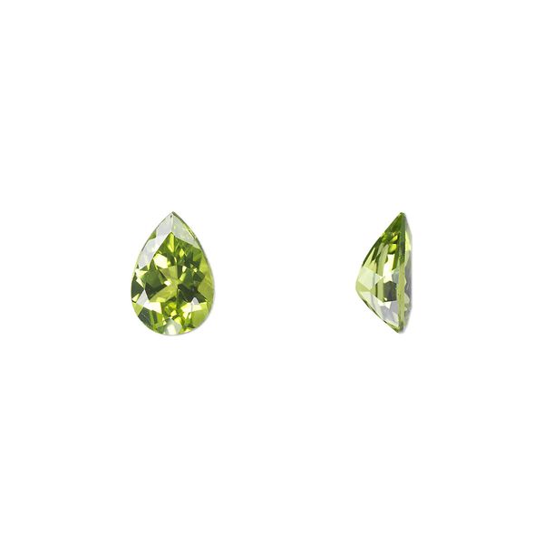 Peridot 1pkg1, hand-cut faceted pear gem natural 10x7mm image number 0