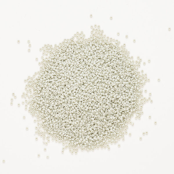 Seed bead, Preciosa Ornela Czech glass, 1pkg50g, 2.0-2.2mm rocaille, opaque matte terra dyed white sage chalkwhite (06451) image number 1