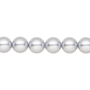 Pearl 25pk light grey, Preciosa Czech crystal 8mm round