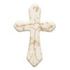 "Magnesite" / resin 1pkg1, top-drilled cross focal white / brown 43x28mm-44x30mm image number 1