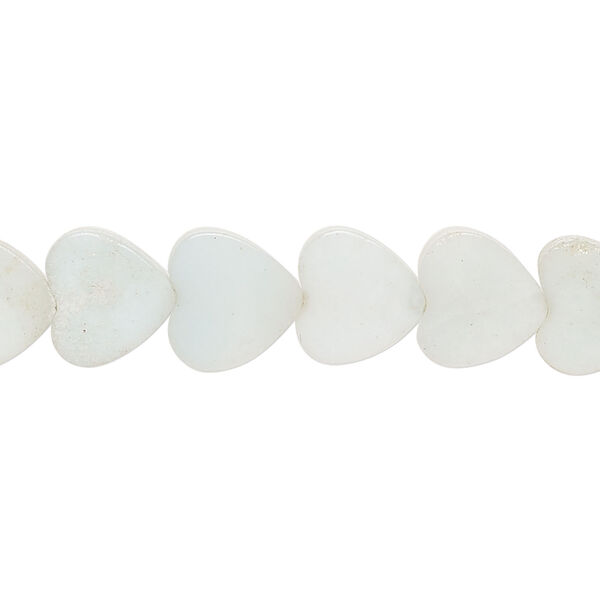 Amazonite 1pkg1, flat heart bead natural, 15 inch 10mm light to medium image number 0