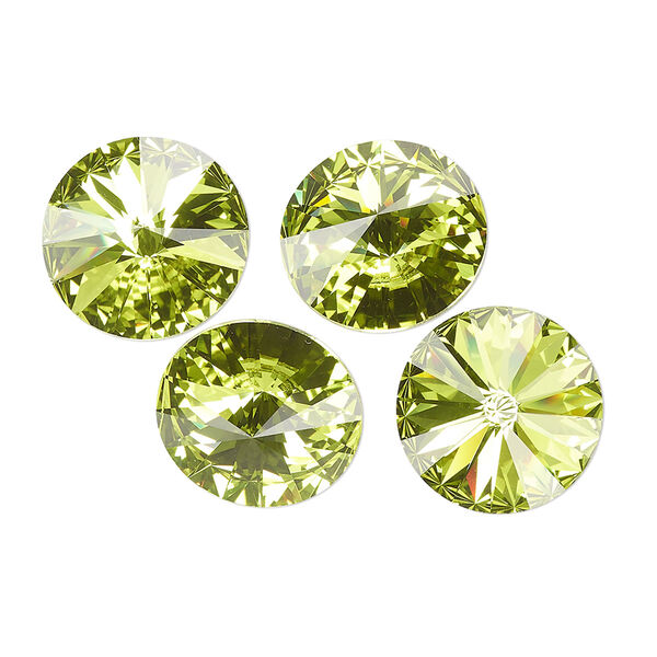 Chaton 4pk citrus green foil back, Crystal Passions® 14mm rivoli 1122 image number 0