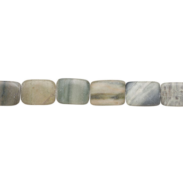Soapstone 1pkg1, puffed rectangle bead natural, 15 inch 28x20mm-31x23mm image number 1