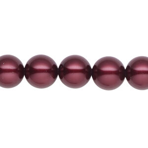 Pearl 1pk bordeaux, Celestial Crystal® 10mm round 15.5-16 inch