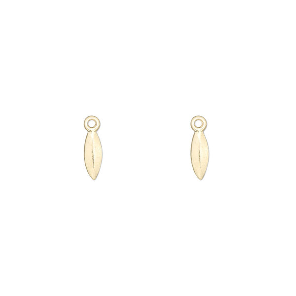 Drop, 14Kt gold-filled, 7x3mm marquise. Sold per pkg of 2. image number 0