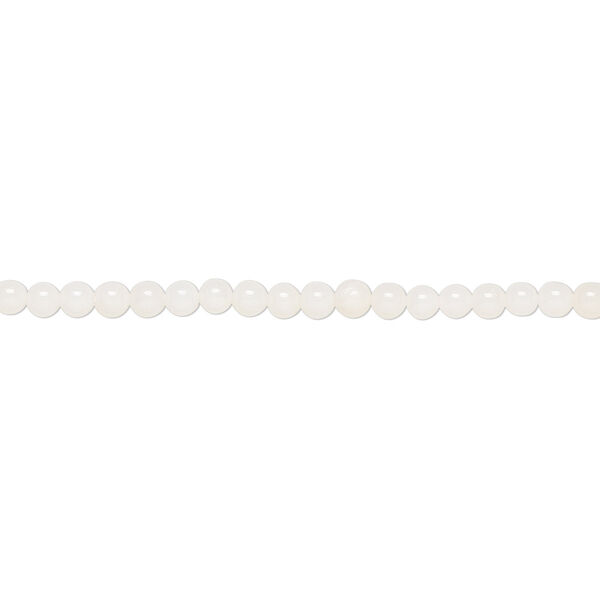 Bead, bamboo coral (bleached), white, 3mm round, B- grade, Mohs hardness 3-1/2 to 4. Sold per 15-1/2" to 16" strand. image number 0