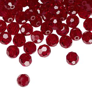 Bead 144pk Siam, Preciosa Czech crystal 6mm round