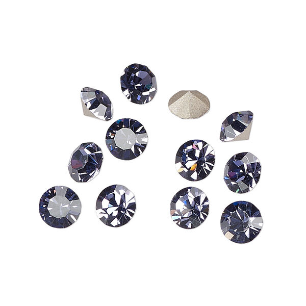 Chaton 288pk tanzanite foil back, Preciosa MAXIMA Czech crystal rhinestone 6.14-6.32mm 15-cut faceted round SS29 image number 0
