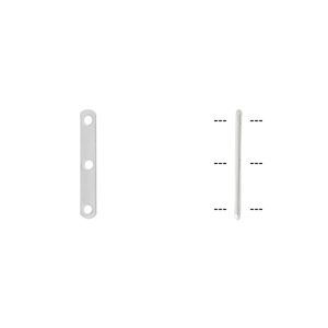 Spacer bar, sterling silver, 14.5x2.5mm 3-strand rounded rectangle, 5mm hole to hole. Sold per pkg of 10.