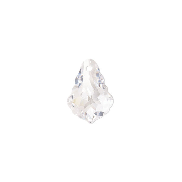 Drop, cubic zirconia, clear, 16x11mm hand-drilled faceted baroque, Mohs hardness 8-1/2. Sold individually. image number 0