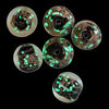 Bead, lampworked glass, clear / black / glow-in-the-dark / gold, 12mm round. Sold per pkg of 6. image number 1
