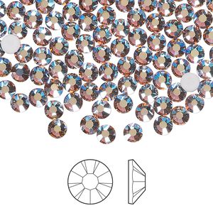 Flat back 1pkg1440, dusty rose AB foil back Preciosa MAXIMA Czech crystal rhinestone 3.8-4mm chaton rose round SS16