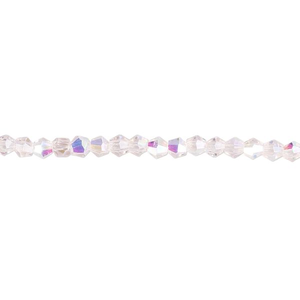 Bead 1pk 16 facets translucent pink AB, Celestial Crystal® 3mm bicone 15.5-16 inch image number 0