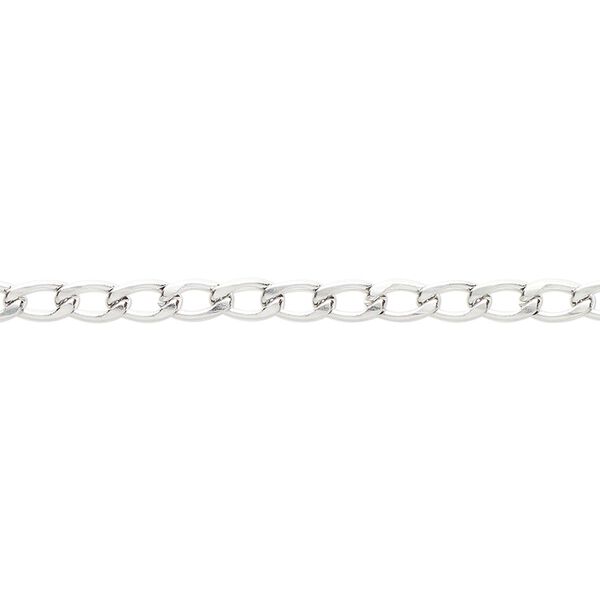 Chain, stainless steel, 3mm flat curb. Sold per 5-foot section. image number 0