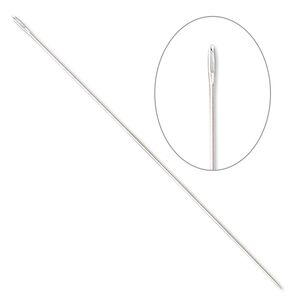Needle, steel, #10 economy with 0.6mm eye width, 2-1/4 inches. Sold per pkg of 25.
