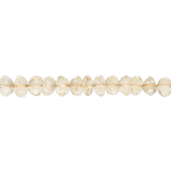Citrine 1pkg1, hand-cut faceted rondelle saucer bead B- grade, 14 inch 5x2mm-6x4mm image number 0