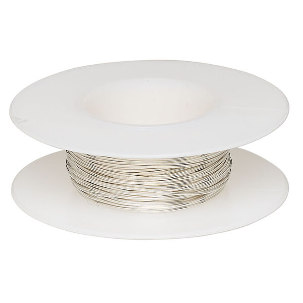 Wire, Argentium® silver, dead-soft, round, 24 gauge. Sold per pkg of 25 feet. image number 0