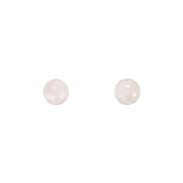 Bead, rose quartz (natural), 6mm hand-cut half-drilled faceted round, B grade, Mohs hardness 7. Sold per pkg of 2. image number 0